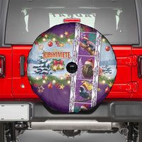 New Zealand Merry Christmas Spare Tire Cover Maori Animals, Koru Tattoo - Purple Xmas Style LT03 - Polynesian Pride