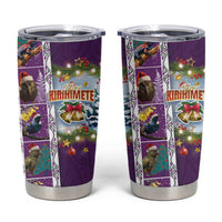 New Zealand Merry Christmas Tumbler Cup Maori Animals Xmas Style and Koru Tattoo Purple Color LT03 Purple - Polynesian Pride