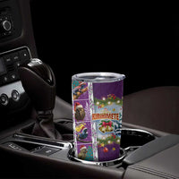 New Zealand Merry Christmas Tumbler Cup Maori Animals Xmas Style and Koru Tattoo Purple Color LT03 - Polynesian Pride