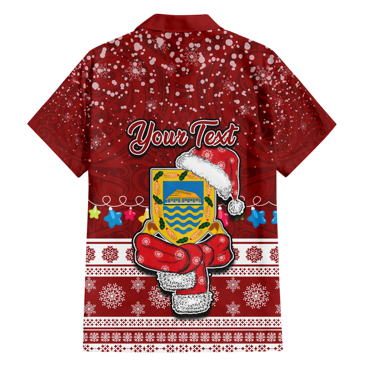 Personalised Tuvalu Christmas Family Matching Off Shoulder Maxi Dress and Hawaiian Shirt Snowman and Tuvalu Coat of Arms Maori Tribal Xmas Style LT03 - Polynesian Pride