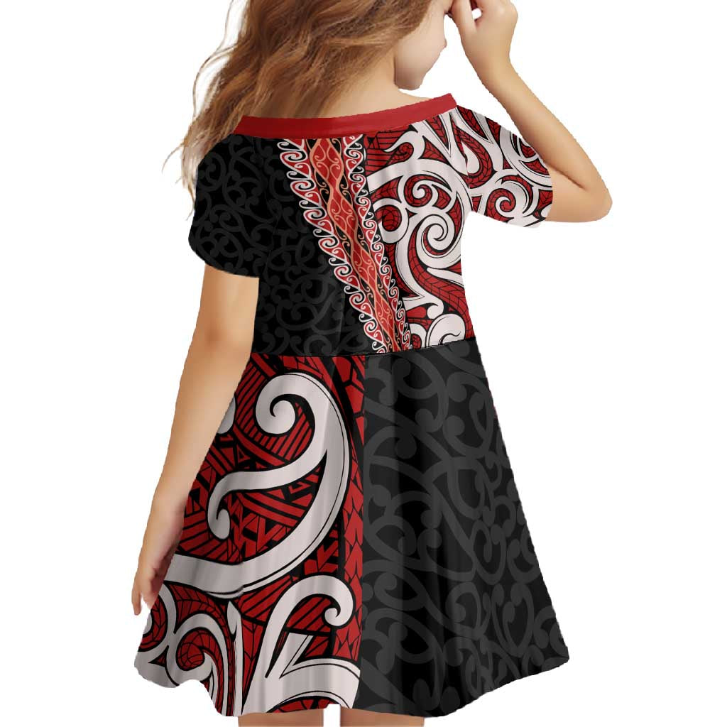 New Zealand Maori Stylized Koru Family Matching Long Sleeve Bodycon Dress and Hawaiian Shirt LT03 - Polynesian Pride