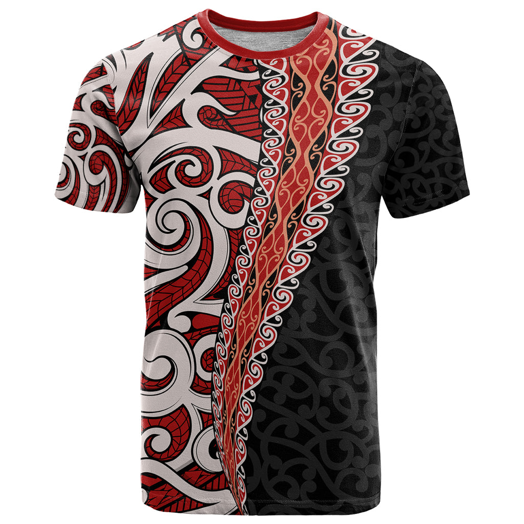 New Zealand Maori Stylized Koru T Shirt LT03 Red - Polynesian Pride