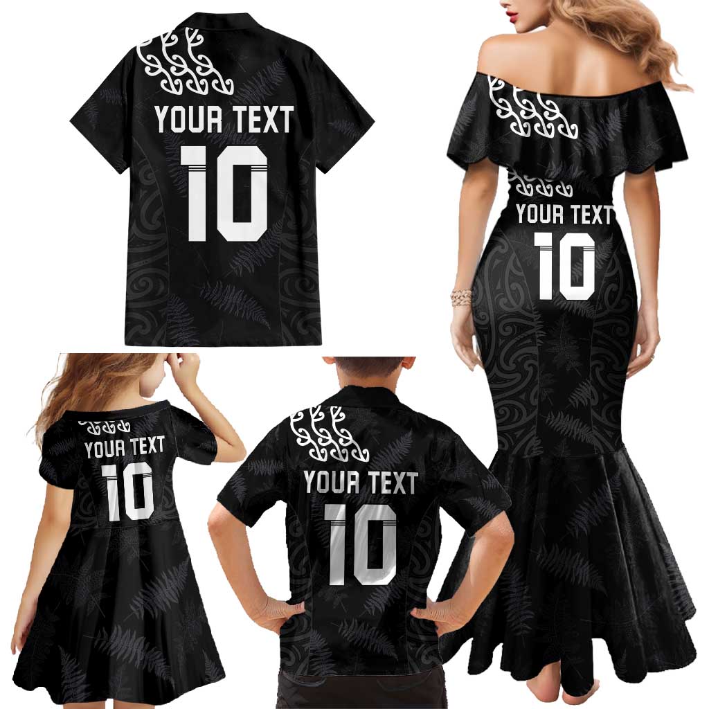 New Zealand Rugby Custom Family Matching Mermaid Dress and Hawaiian Shirt The Champions Aotearoa LT03 - Polynesian Pride