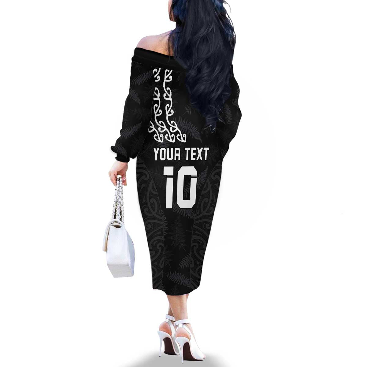 New Zealand Rugby Custom Family Matching Off The Shoulder Long Sleeve Dress and Hawaiian Shirt The Champions Aotearoa LT03 - Polynesian Pride