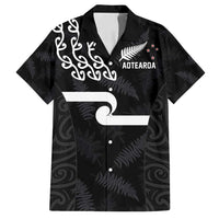 New Zealand Rugby Custom Family Matching Puletasi and Hawaiian Shirt The Champions Aotearoa LT03 Dad's Shirt - Short Sleeve Black - Polynesian Pride