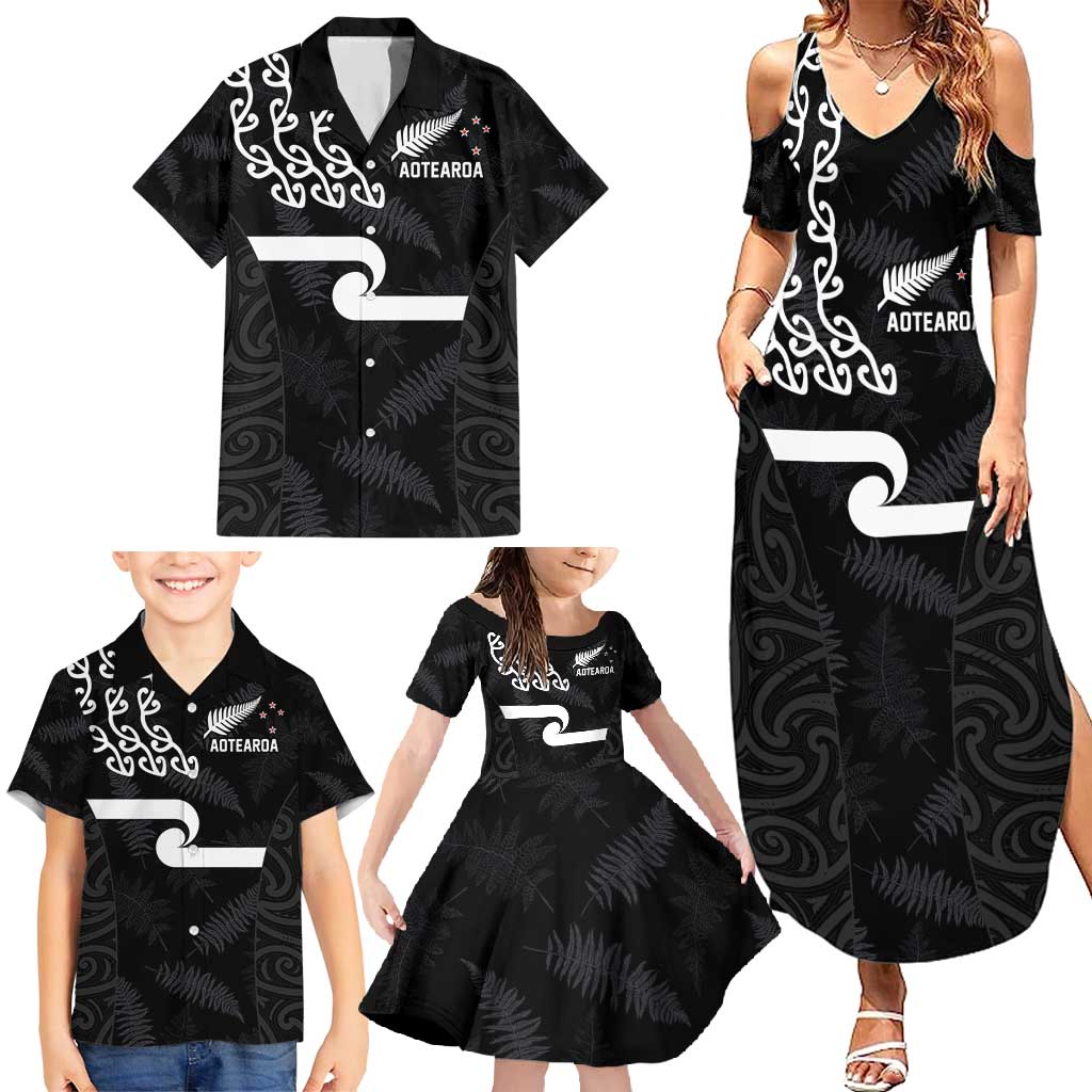 New Zealand Rugby Custom Family Matching Summer Maxi Dress and Hawaiian Shirt The Champions Aotearoa LT03 - Polynesian Pride
