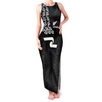 New Zealand Rugby Custom Family Matching Tank Maxi Dress and Hawaiian Shirt The Champions Aotearoa LT03 Mom's Dress Black - Polynesian Pride