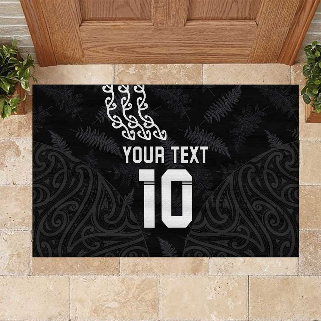 New Zealand Rugby Custom Rubber Doormat The Champions Aotearoa LT03 Black - Polynesian Pride