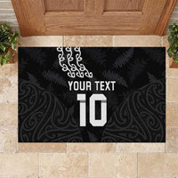 New Zealand Rugby Custom Rubber Doormat The Champions Aotearoa LT03 Black - Polynesian Pride