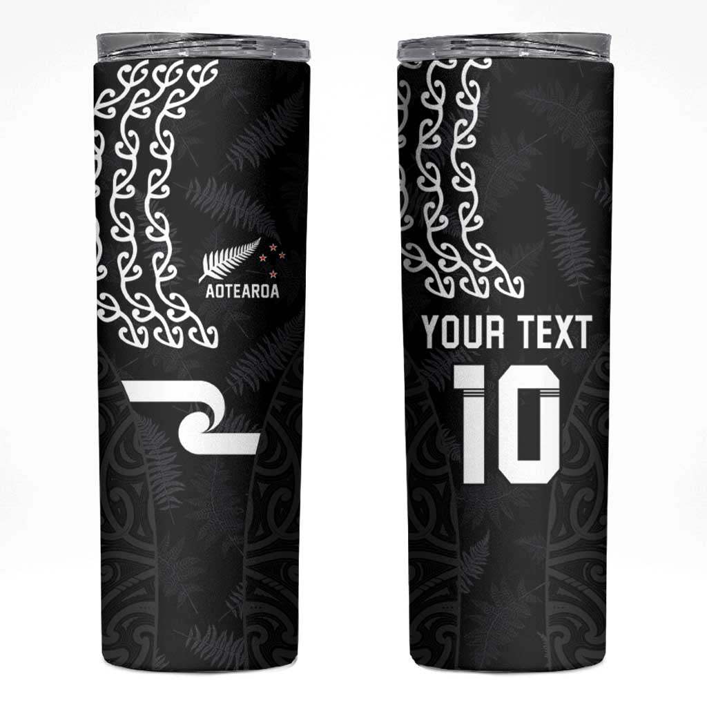 Custom New Zealand Rugby Jersey 2025 Skinny Tumbler The Champions Aotearoa LT03 Black - Polynesian Pride