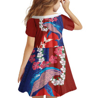 Hawaiian and Japanese Together Family Matching Off Shoulder Maxi Dress and Hawaiian Shirt The Whale and Koi Fish with Hinomaru and Lei LT03 - Polynesian Pride