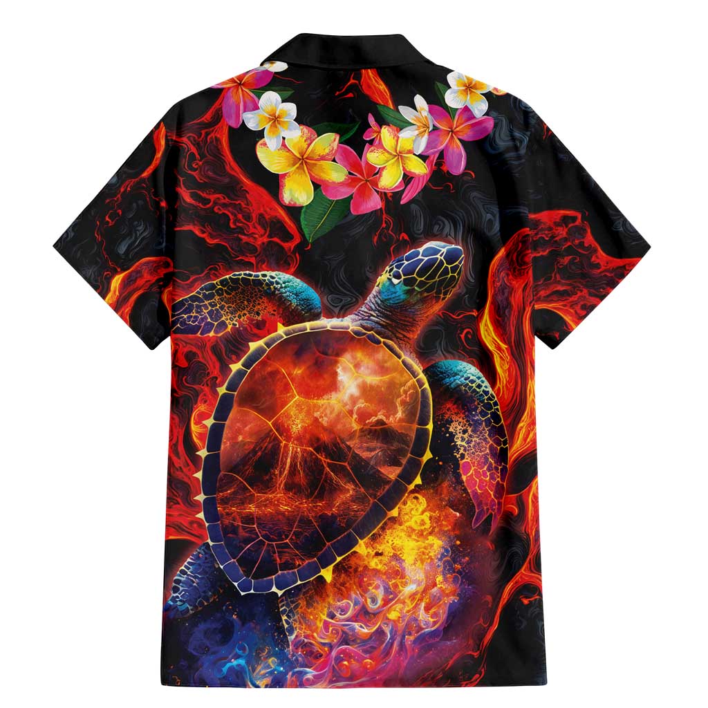 Hawaiian Turtle with Volcanic Eruption Family Matching Mermaid Dress and Hawaiian Shirt Hibiscus Lei and Lava Flow an Abstract Texture LT03 - Polynesian Pride