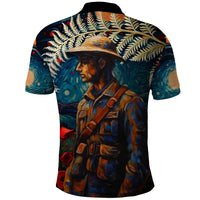 New Zealand Soldier ANZAC Day Polo Shirt Silver Fern Starry Night Style LT03 - Polynesian Pride