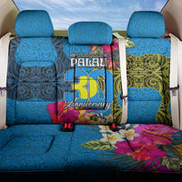 Palau Independence Day Back Car Seat Cover 1st October 30th Anniversary Polynesian Jungle Flower LT03 One Size Blue - Polynesian Pride