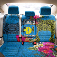 Palau Independence Day Back Car Seat Cover 1st October 30th Anniversary Polynesian Jungle Flower LT03 - Polynesian Pride