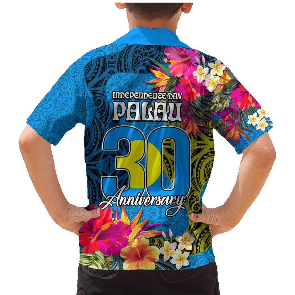 Palau Independence Day Family Matching Mermaid Dress and Hawaiian Shirt 1st October 30th Anniversary Polynesian Jungle Flower LT03 - Polynesian Pride