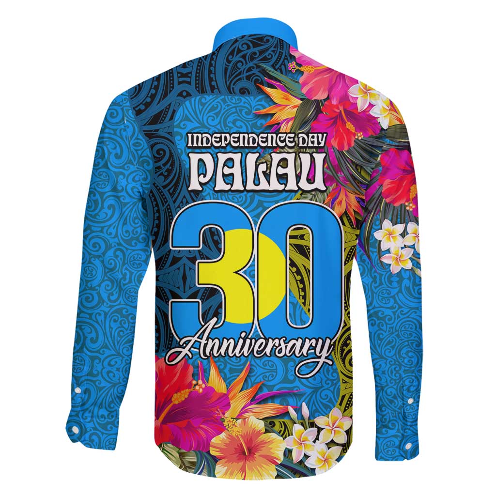 Palau Independence Day Family Matching Summer Maxi Dress and Hawaiian Shirt 1st October 30th Anniversary Polynesian Jungle Flower LT03 - Polynesian Pride