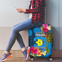 Palau Independence Day Luggage Cover 1st October 30th Anniversary Polynesian Jungle Flower LT03 - Polynesian Pride