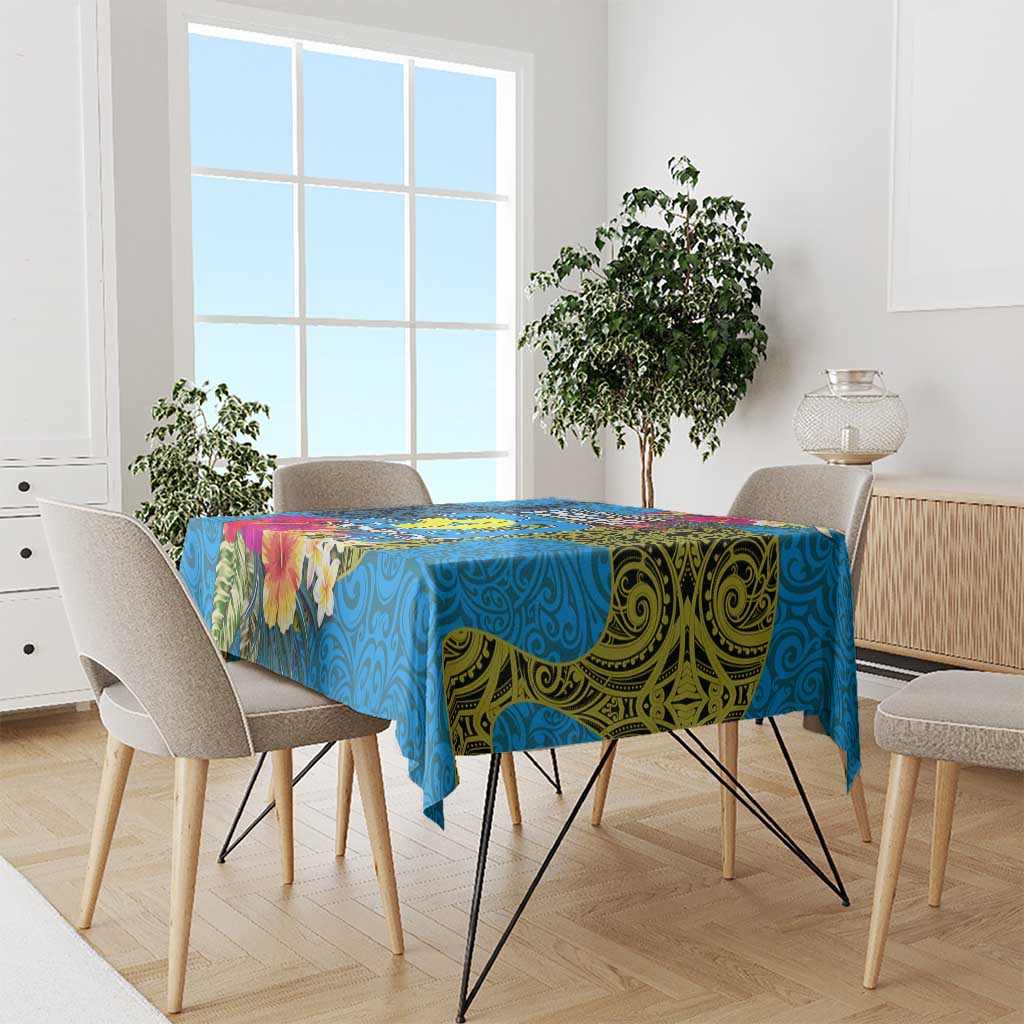 Palau Independence Day Tablecloth 1st October 30th Anniversary Polynesian Jungle Flower