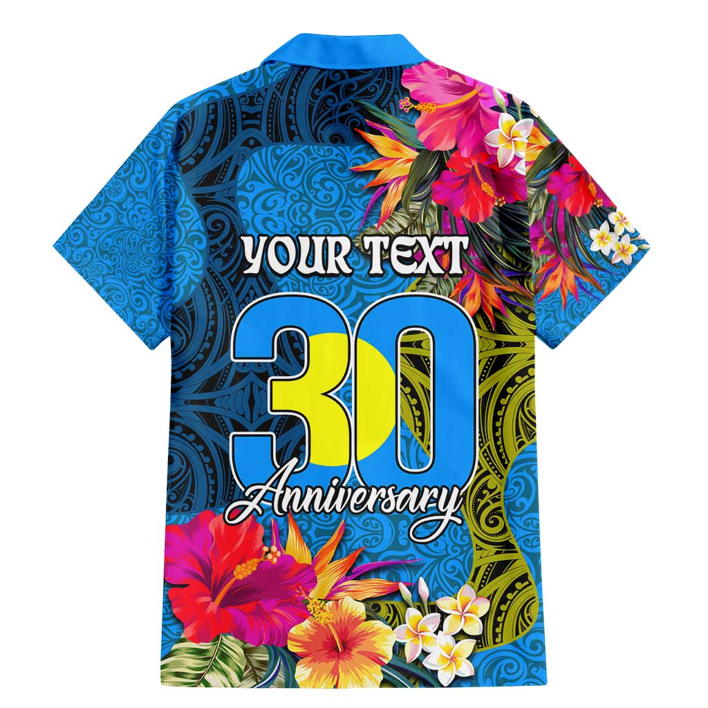 Personalised Palau Independence Day Family Matching Mermaid Dress and Hawaiian Shirt 1st October 30th Anniversary Polynesian Jungle Flower LT03 - Polynesian Pride