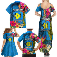 Personalised Palau Independence Day Family Matching Summer Maxi Dress and Hawaiian Shirt 1st October 30th Anniversary Polynesian Jungle Flower LT03 - Polynesian Pride