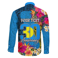 Personalised Palau Independence Day Family Matching Tank Maxi Dress and Hawaiian Shirt 1st October 30th Anniversary Polynesian Jungle Flower LT03 - Polynesian Pride