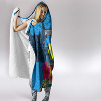 Personalised Palau Independence Day Hooded Blanket 1st October 30th Anniversary Polynesian Jungle Flower LT03 - Polynesian Pride