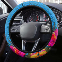 Palau Independence Day Steering Wheel Cover 1st October 30th Anniversary Polynesian Jungle Flower LT03 - Polynesian Pride