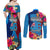 Tuvalu Independence Day Couples Matching Off Shoulder Maxi Dress and Long Sleeve Button Shirt 1st October 46th Anniversary Polynesian Jungle Flower