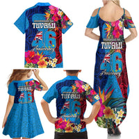 Tuvalu Independence Day Family Matching Summer Maxi Dress and Hawaiian Shirt 1st October 46th Anniversary Polynesian Jungle Flower LT03 - Polynesian Pride