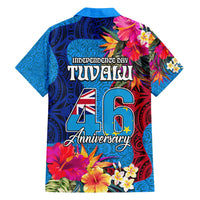 Tuvalu Independence Day Family Matching Summer Maxi Dress and Hawaiian Shirt 1st October 46th Anniversary Polynesian Jungle Flower LT03 - Polynesian Pride