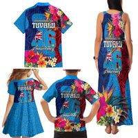 Tuvalu Independence Day Family Matching Tank Maxi Dress and Hawaiian Shirt 1st October 46th Anniversary Polynesian Jungle Flower LT03 - Polynesian Pride