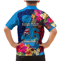 Personalised Tuvalu Independence Day Family Matching Mermaid Dress and Hawaiian Shirt 1st October 46th Anniversary Polynesian Jungle Flower LT03 - Polynesian Pride