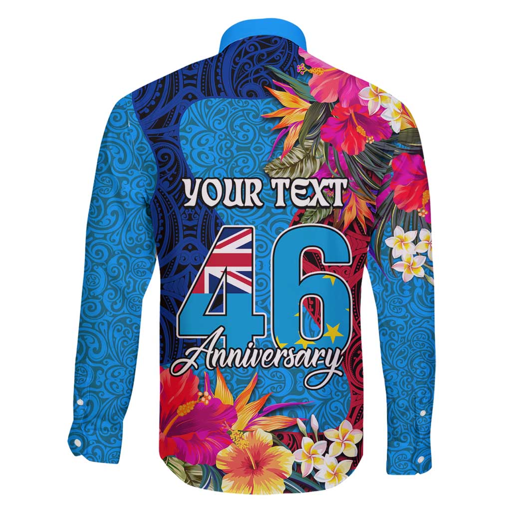 Personalised Tuvalu Independence Day Family Matching Mermaid Dress and Hawaiian Shirt 1st October 46th Anniversary Polynesian Jungle Flower LT03 - Polynesian Pride