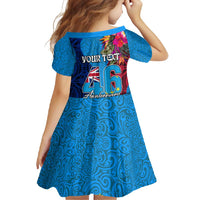 Personalised Tuvalu Independence Day Family Matching Off Shoulder Maxi Dress and Hawaiian Shirt 1st October 46th Anniversary Polynesian Jungle Flower LT03 - Polynesian Pride