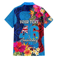 Personalised Tuvalu Independence Day Family Matching Summer Maxi Dress and Hawaiian Shirt 1st October 46th Anniversary Polynesian Jungle Flower LT03 - Polynesian Pride