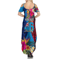 Personalised Tuvalu Independence Day Family Matching Summer Maxi Dress and Hawaiian Shirt 1st October 46th Anniversary Polynesian Jungle Flower LT03 - Polynesian Pride