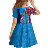 Personalised Tuvalu Independence Day Family Matching Tank Maxi Dress and Hawaiian Shirt 1st October 46th Anniversary Polynesian Jungle Flower LT03 - Polynesian Pride