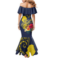 Niue Independence Day Family Matching Mermaid Dress and Hawaiian Shirt Hiapo Pattern Hibiscus Plumeria and Uga LT03 - Polynesian Pride