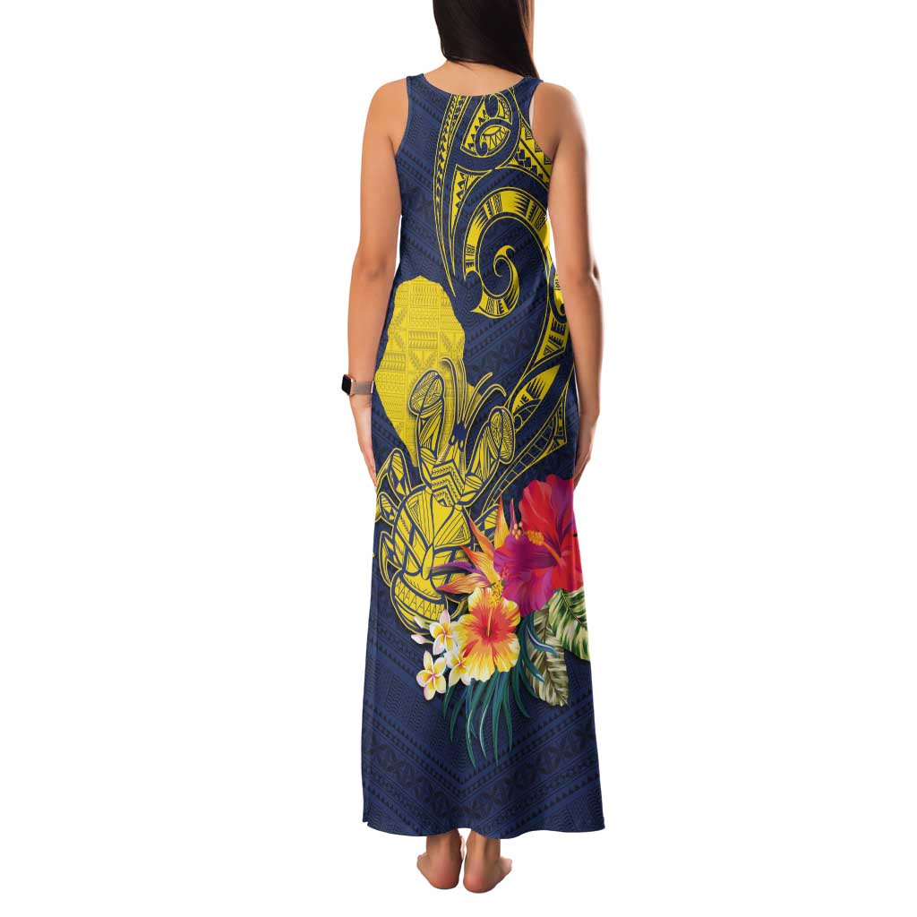 Niue Independence Day Family Matching Tank Maxi Dress and Hawaiian Shirt Hiapo Pattern Hibiscus Plumeria and Uga LT03 - Polynesian Pride