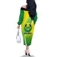 Enga Mioks Rugby Off The Shoulder Long Sleeve Dress Papua New Guinea Polynesian Tattoo LT03 - Polynesian Pride