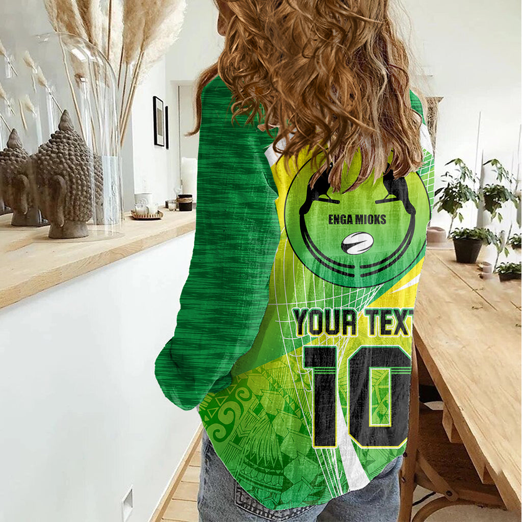 Custom Enga Mioks Rugby Women Casual Shirt Papua New Guinea Polynesian Tattoo LT03 - Polynesian Pride