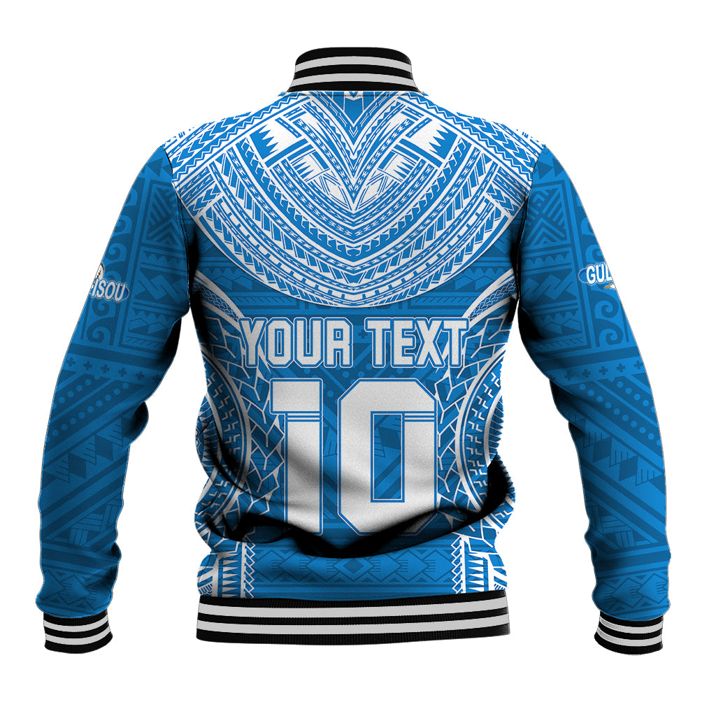 Custom Gulf Isou Rugby Baseball Jacket Papua New Guinea Polynesian Tattoo LT03 - Polynesian Pride