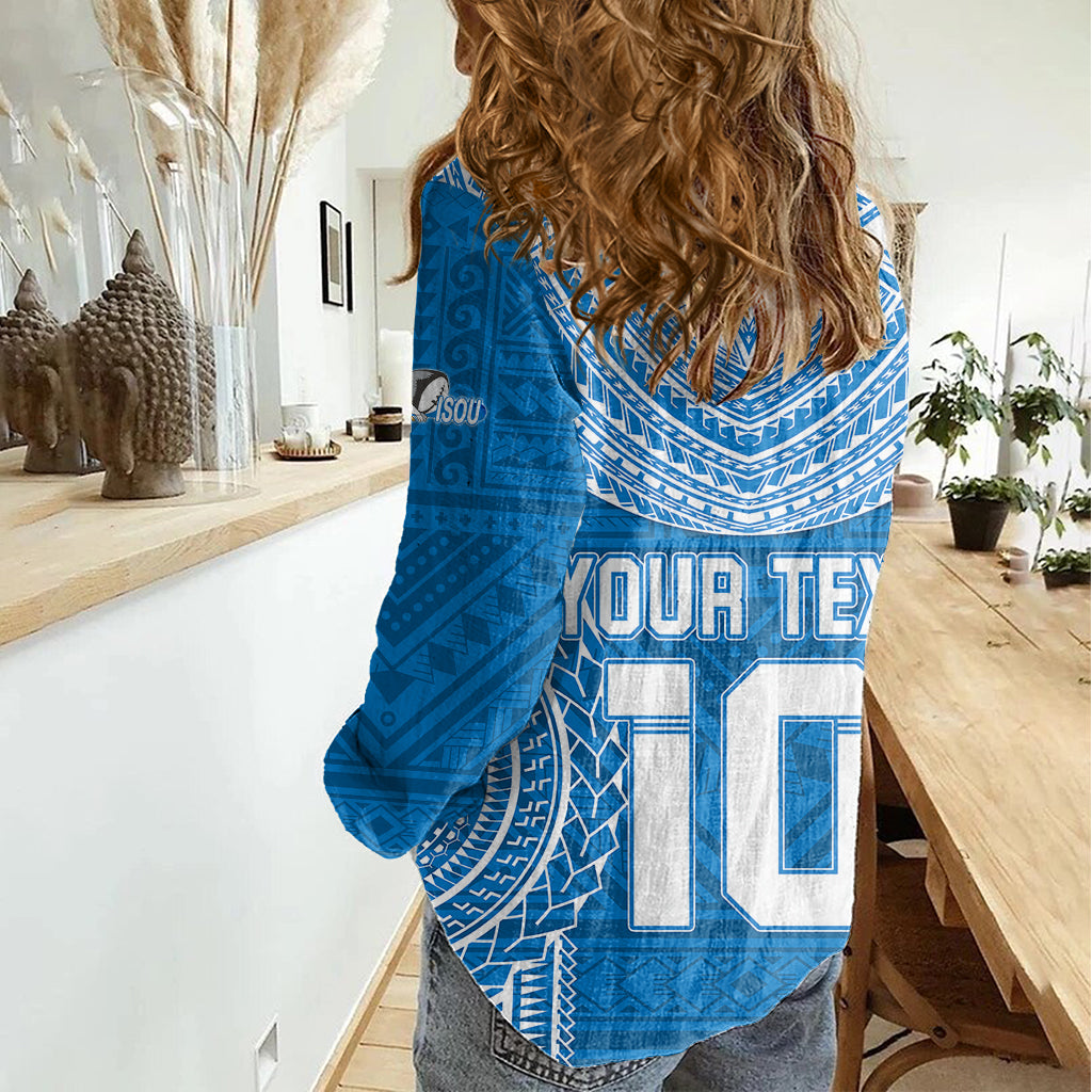 Custom Gulf Isou Rugby Women Casual Shirt Papua New Guinea Polynesian Tattoo LT03 - Polynesian Pride