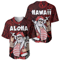 Hawaii Aloha Santa Claus Funny Polynesian Tattoo Baseball Jersey Red Color LT03 - Polynesian Pride