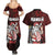 Hawaii Aloha Santa Claus Funny Polynesian Tattoo Couples Matching Summer Maxi Dress and Hawaiian Shirt Red Color