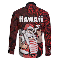 Hawaii Aloha Santa Claus Funny Polynesian Tattoo Family Matching Mermaid Dress and Hawaiian Shirt Red Color LT03 - Polynesian Pride
