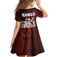 Hawaii Aloha Santa Claus Funny Polynesian Tattoo Family Matching Puletasi and Hawaiian Shirt Red Color LT03 - Polynesian Pride