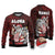 Hawaii Aloha Santa Claus Funny Polynesian Tattoo Ugly Christmas Sweater Red Color