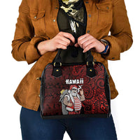 Hawaii Aloha Santa Claus Funny Polynesian Tattoo Shoulder Handbag Red Color LT03 - Polynesian Pride